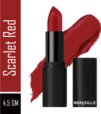 RONZILLE One Touch Up HD Matte Lipstick(02 Scarlet Red, 4 g)