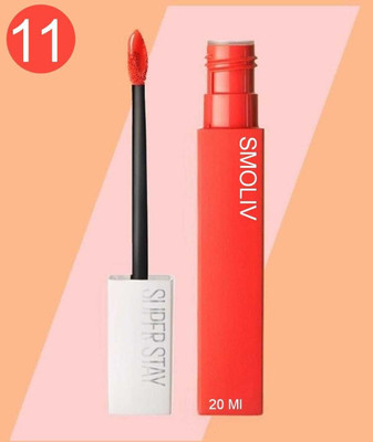 Smoliv Matte Liquid Lipstick, Smudgeproof & Lasts For 20Hrs F162(Peppy Red, 20 ml)