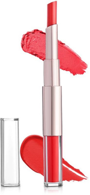 MYEONG Tomato Red Lip Duo 2 In 1 Lipstick Matte Finish 2-in-1 Duo Liquid Lipstick(Tomato Red, 7 ml)