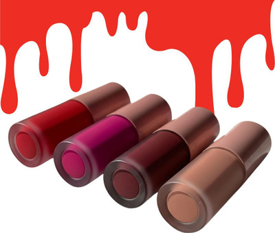 Vagons Pack of 4 Red Edition Lipsticks with Matte Finish(Red, 30 ml)