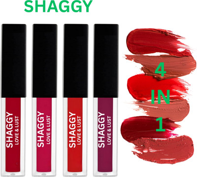 SHAGGY WaterProof Sensational Liquid Matte Red Lipstick Set of 4 ( 30ml)108(red, 30 ml)