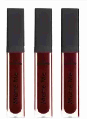 Glowsync Matte Liquid lipstick maroon ultra smooth me (maroon) (pack of 3)(Multicolour, 12 ml)