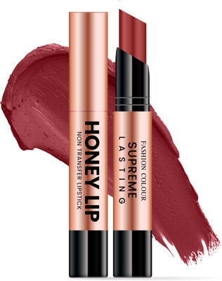 FASHION COLOUR Supreme Lasting Honey Lip Non Transfer waterproof Creamy Matte Formula(Terra Copper, 2.6 g)