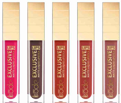 kKode beutiful shade liquid lipstick combo colour pack of 5(multi colour, 40 ml)