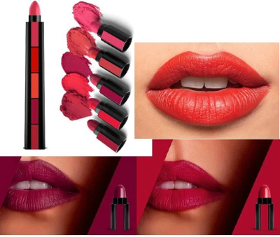 Yuency Red Edition 5 in 1 Matte Lipstick(MULTICOLOR, 7.5 g)