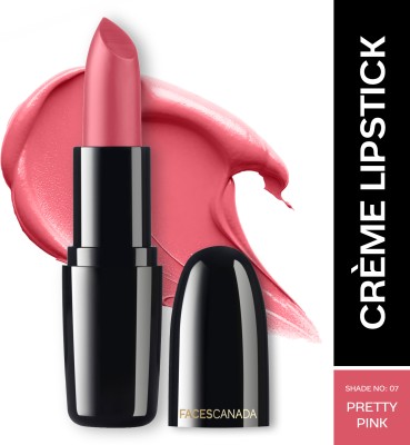 FACES CANADA Weightless Creme Hydrating Lipstick with Almond Oil(Pretty Pink 07, 4 g)