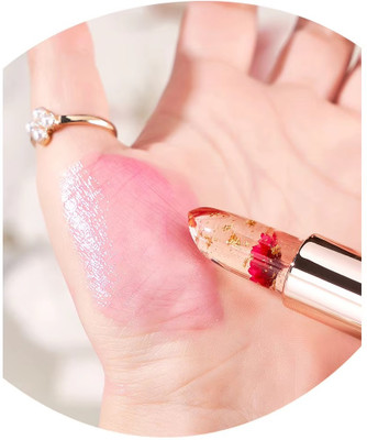 GULGLOW99 Color Change Crystal Flower Jelly Lipstick Long Lasting Non-Stick(TRANSPRENT, 3.6 g)
