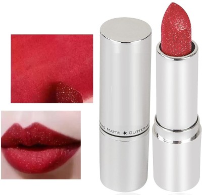 SILDUST GLITTER SHIMMERY RED LIPSTICK FOR WOMEN(Red, 3.6 g)