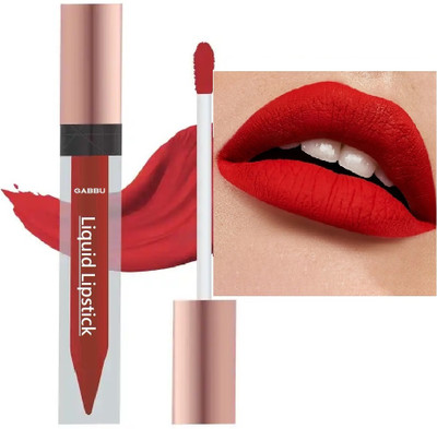 GABBU Non Transfer Smudge Proof Longlasting Sensational Liquid Lipstick(RED, 6 ml)