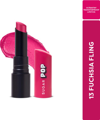 SUGAR POP Ultrastay Transferproof Lipstick 13 Fuchsia Fling - Waterproof | Smudgeproof(Hot pink shade with purple undertones, 4 g)