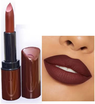 Luipui dark brown matte finish lipstick pack of 1 awesome smooth(brown, 6 g)