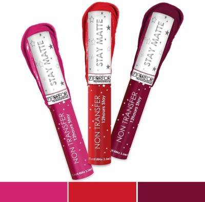 FORFOR Star Matte Long Last Liquid Lipstick Super Pigmented Waterproof(Tangerine Red ,Maroon Fantasy,Twinkle Pink, 7.5 ml)