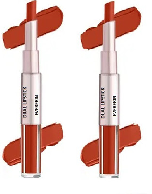 EVERERIN 2 in 1 Lipstick Full Coverage Comfortable 2 in 1 Lipstick + Liquid Lipstick(LIGHT ORANGE, 8 g)