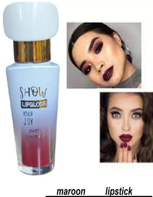 Luipui maroon liquid matte look lipstick pack of 1 waterproof(maroon, 6 g)