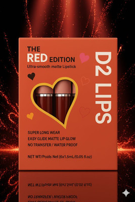 D2 LIPS Set of 6 Red Shades Lipsticks(Multicolor, 16 ml)