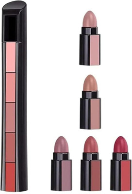 ROODILES 5 in 1 Lipstick Set – Long Lasting Matte Shades | Compact Multi Shade Lipstick(Multicolour, 7.5 g)