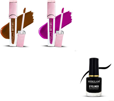 herglam All-in-One Makeup Kit – Liquid Matte Lip Color, 2-in-1 Gloss, Lip(Multicolor, 10 ml)