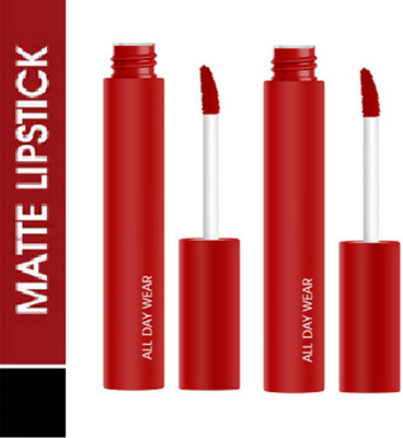 Luipui PREMIUM MATTE NON-DRYING & SMUDGE PROOF MATTE LIPSTICK PACK OF 2(CHILLI RED, 24 ml)