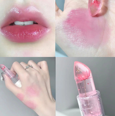 manasona Magic Crystal Temperature Pink Color Changing Flower Lip Gloss Gel Lipstick(TRANSPARENT, 3.6 g)