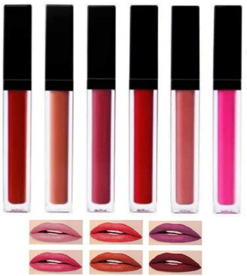 Yuvami's Professional Color Sensational Liquid Lipstick Combo Pack of 6(Random color, 36 ml)
