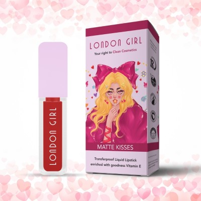 London Girl Matte Kisses Long Lasting Liquid Lipstick Waterproof | Transferproof | Matte(London Eye 03 - Coral, 3.5 ml)