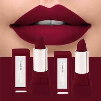 RED4 Matte Lipstick Waterproof Long Last Matte Lipstick maroon color pack of 2(maroon, 3 g)