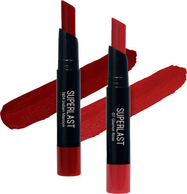 Me-On Superlast Lipstick (Shade 04,07)(Ruby Woo,Glamor Rose, 2 g)