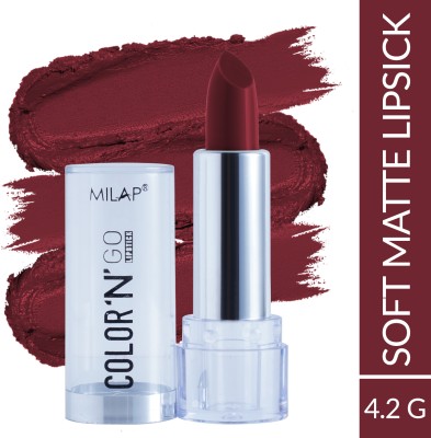 MILAP Color N Go Soft Matte Lipstick | Waterproof & Smudge proof(Wine Divine, 4.2 g)