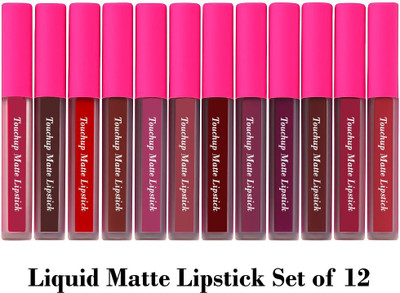 touchup Waterproof Liquid Matte lipstick set of 12(Multicolor, 30 ml)