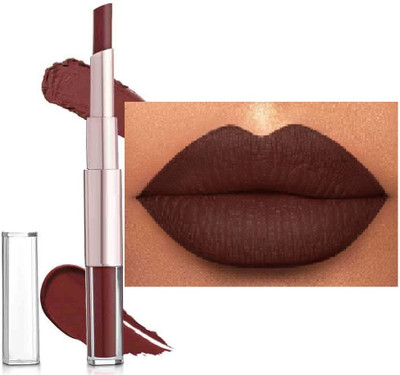 AFARAXIA 2 IN 1 MATTE LIQUID CARYON LIPSTICK SMUDGE -PROOF DARK BROWN(DARK BROWN, 10 g)