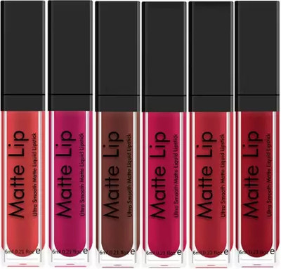 BLUSHIS Super Stay Sensational Forever Matte Liquid Lipsticks Combo of 6 pc(Multicolour, 36 ml)