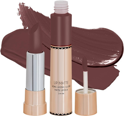 GABBU 2 in 1 Matte Lipstick | Lip Matte | Long Lasting Gloss(CHOCOLATE, 8 g)