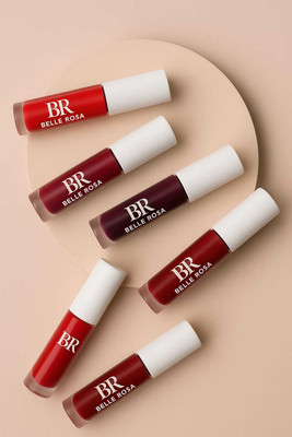 BR Belle Rosa Mini Liquid Lipstick – Red Edition, Non-Sticky & Bold Matte(Classic Red, Fuchsia Pink, Cherry Red, Deep Burgundy, 6 ml)