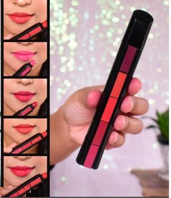Yuency five in one crayon matte non transfer water proof lipstick(multi color, 6 g)