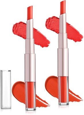 Emijun 2 In 1 Lipstick Combo Pack 2(orange, 24 g)