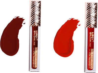 lipcy MYLOVELINE Liquid matte Lipstick Non Transfer , combo of red maroon PACK OF 2(MAROON, RED, 6 ml)