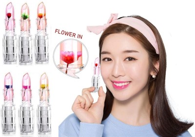 Emijun multi flower color gel lisptick waterproof long lasting(multi flower lipstick, 21.6 g)