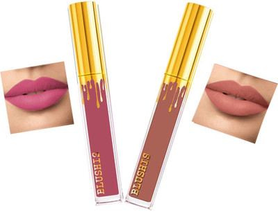 K3NTERPRISES Non Transfer Waterproof Longlasting Liquid Lipstick Combo Pack of 2 pc(Peach Pink, Light Brown, 12 ml)