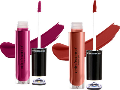 COLORESSENCE Lipstay Non Transfer Matte Liquid Lipstick|12 Hours Stay|Top Shades PO2 L13&8(Maple Leaf & Mulberry Silk, 8 ml)