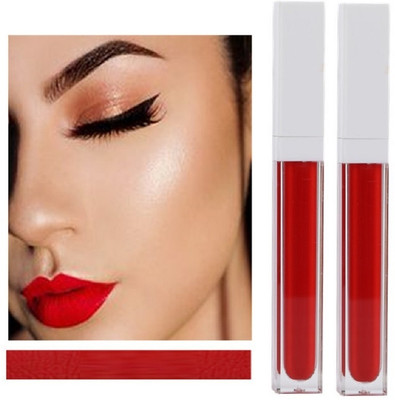 JANOST 3D Beautiful Matte Lip Color Lipstick Pack OF 2(RED, 12 ml)