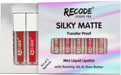 recode Set of 5 Silky Matte Mini Liquid Lipsticks - 6.25 ml (1.25ml x 5)(multicolor, 6.25 ml)