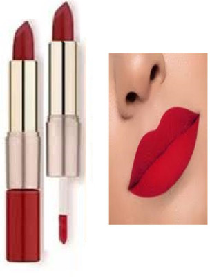 Luipui easy to carry lipstick 2 in 1 type matte red fantastic stylish pack of 1(red, 6 g)