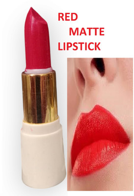 Luipui red matte finish lipstick pack of 1 waterproof and long lasting pack of 1(red, 6 g)