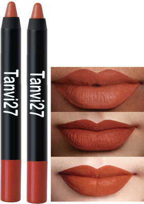 tanvi27 Combo Matte Finish Long Lasting Crayon Musterd orange Lipstick(Musterd orange, 7 g)