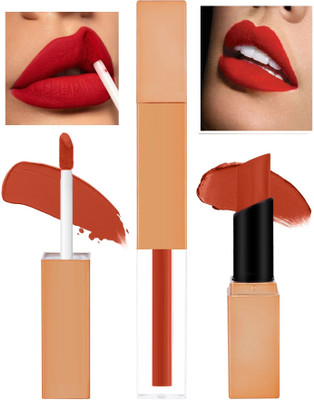 WOONGMI Matte Waterproof Liquid Lipstick Ultra Pigmented Non-Sticky Smooth Finish(Red, 12 ml)