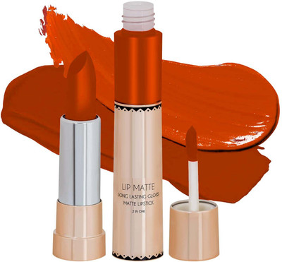 HUZURLU (2 in 1 Matte Lipstick + Liquid Lip Color(BRIGHT RED, 8 g)