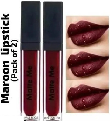 K3NTERPRISES Dark Maroon Combo Pack of 2 lipstick(RED, 16 ml)