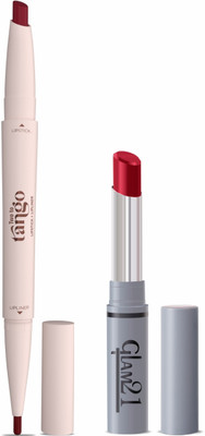 Glam21 Long Lasting Non-Transfer Lipstick & Two To Tango Lip Liner + Lipstick Duo(Wine Time, Wild Magenta, 2.65 g)