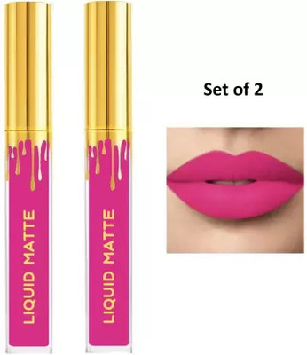 BLUSHIS Liquid Matte Lipstick | Non-Sticky and Non-Drying | Matte Finish Combo of 2(The Pink Edition, 12 ml)