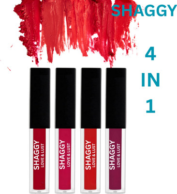 SHAGGY WaterProof Sensational Liquid Matte Red Lipstick Set of 4 ( 30ml)17(red, 30 ml)
